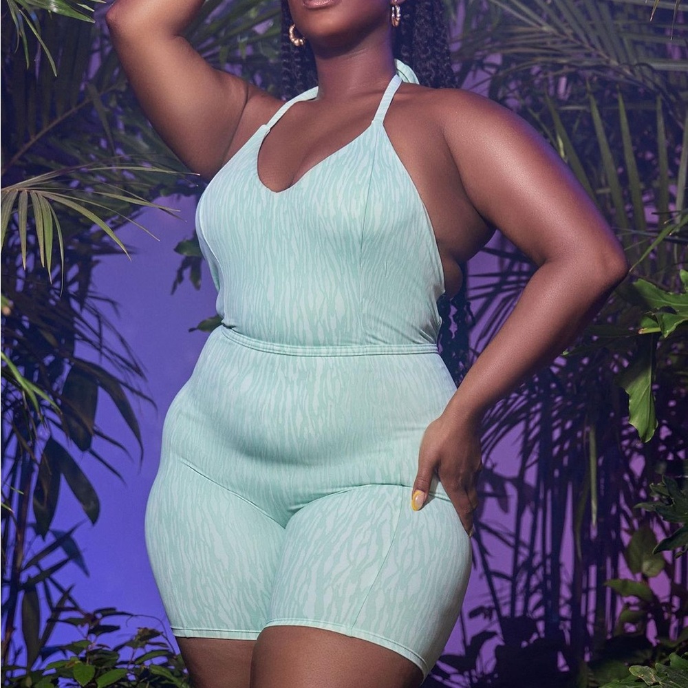 Mint zebra jumpsuit 2x plus size